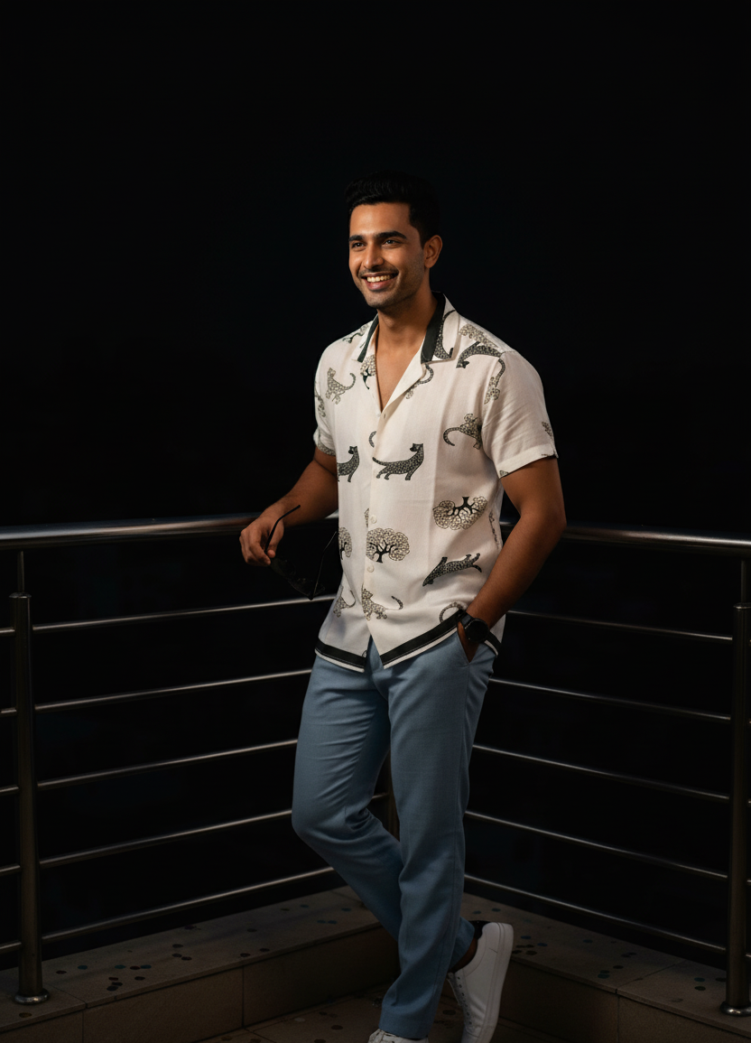 Cotton Linen Half Sleeve Shirt