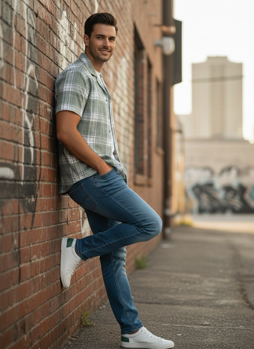 Premium Cotton-Linen Check Shirt