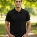 Zamaa black polo t-shirt for men premium cotton
