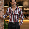 Zamaa Red Noir Striped Shacket /Shirt