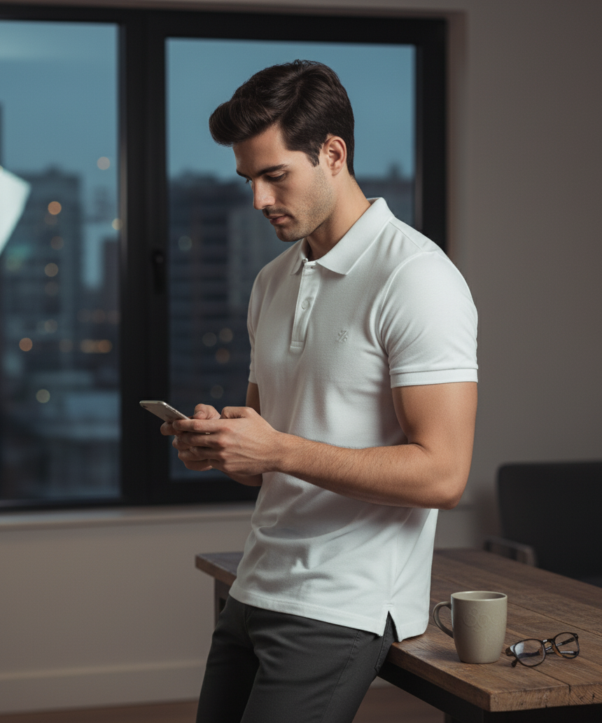 Zamaa White Polo T-Shirt