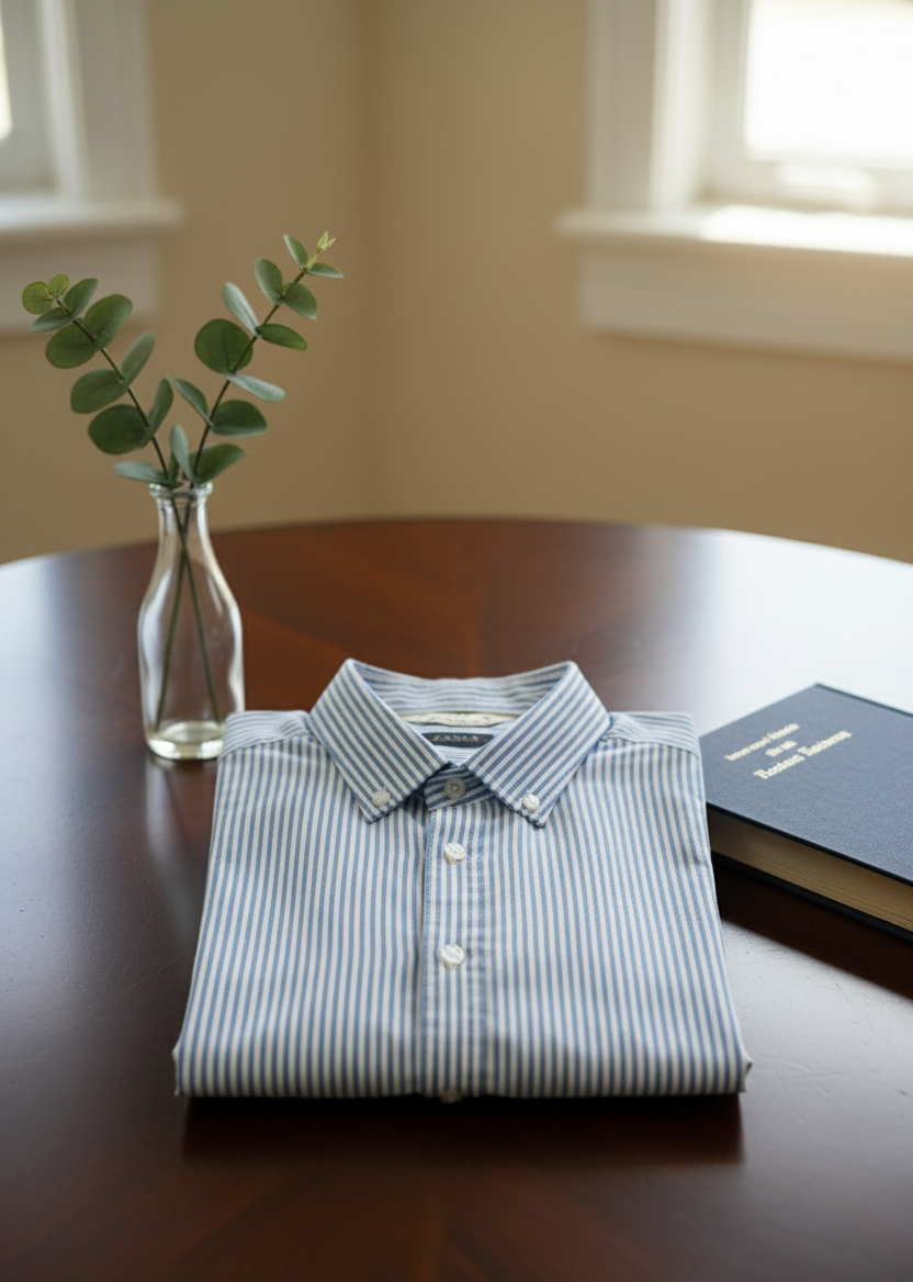 Oxford Cotton- Sky Blue & White