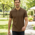 Zamaa Brown Zip Polo Style