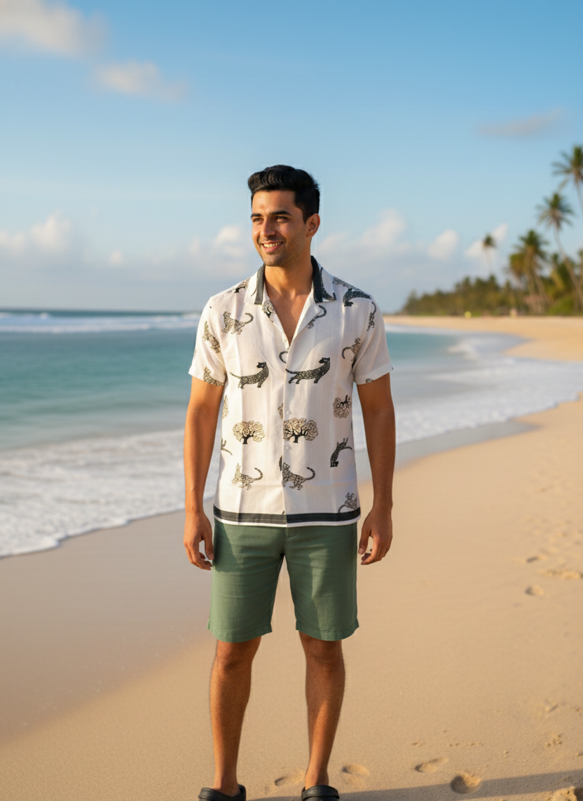 Cotton Linen Half Sleeve Shirt