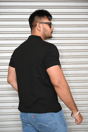Zamaa black polo t-shirt for men premium cotton